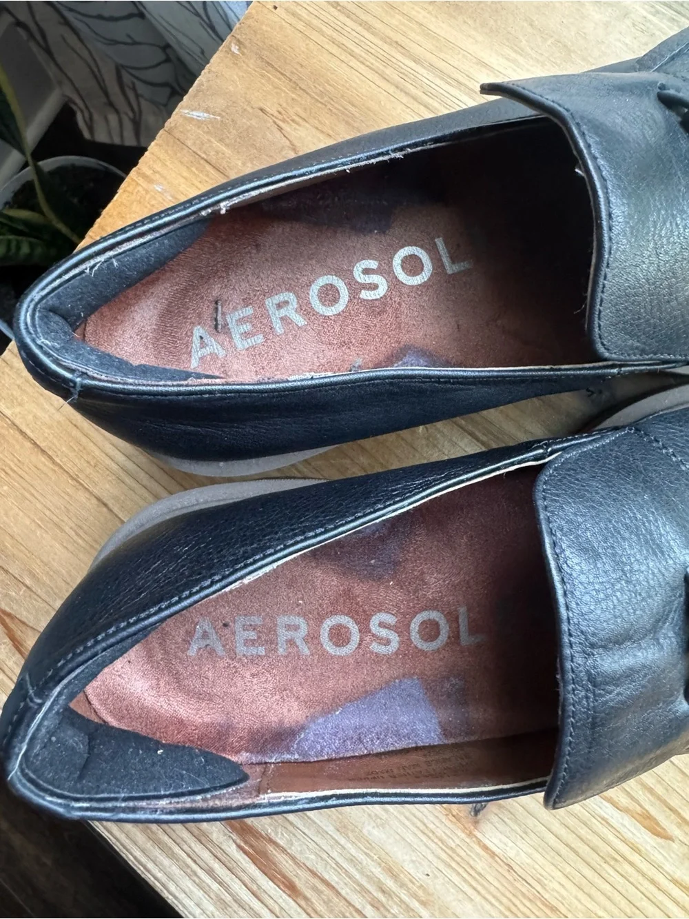 Aerosoles Black Leather Kiltie Tassel Loafers Womens 9 M Comfort Shoes